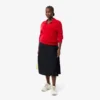 Jupe mi-longue plissée en laine pour femme Jupe mi-longue plissée en laine pour femme