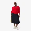 Jupe mi-longue plissée en laine pour femme Jupe mi-longue plissée en laine pour femme