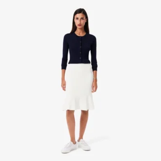 Jupe midi côtelée 3D pour femme