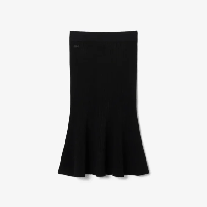 Jupe midi côtelée 3D pour femme