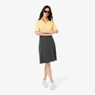 Jupe midi plissée en flanelle pour femme