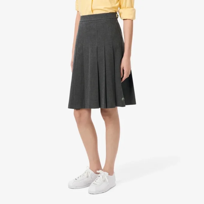 Jupe midi plissée en flanelle pour femme Jupe midi plissée en flanelle pour femme