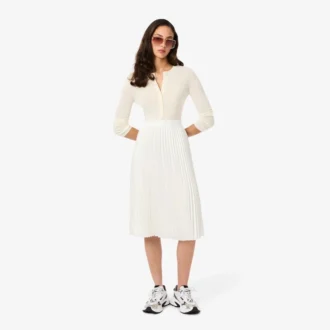 Jupe midi plissée en satin pour femme