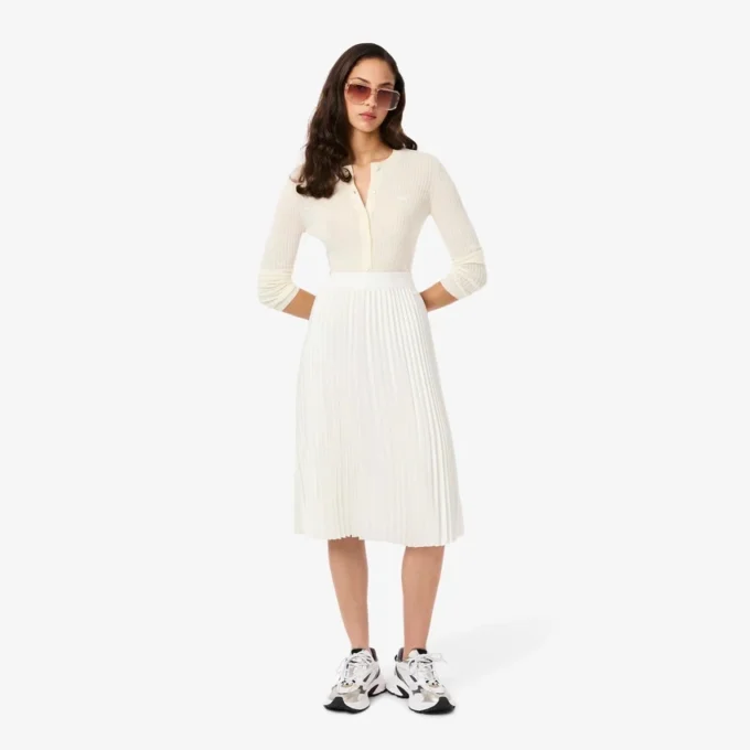 Jupe midi plissée en satin pour femme Jupe midi plissée en satin pour femme