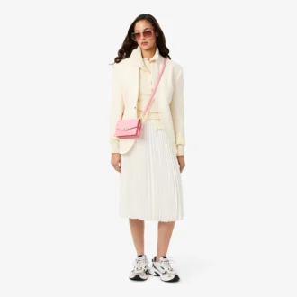 Jupe midi plissée en satin pour femme