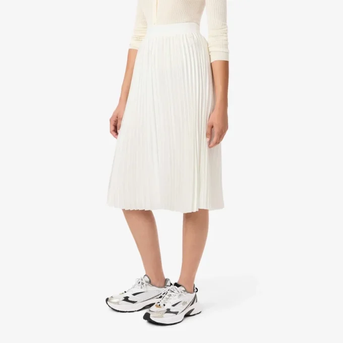 Jupe midi plissée en satin pour femme Jupe midi plissée en satin pour femme
