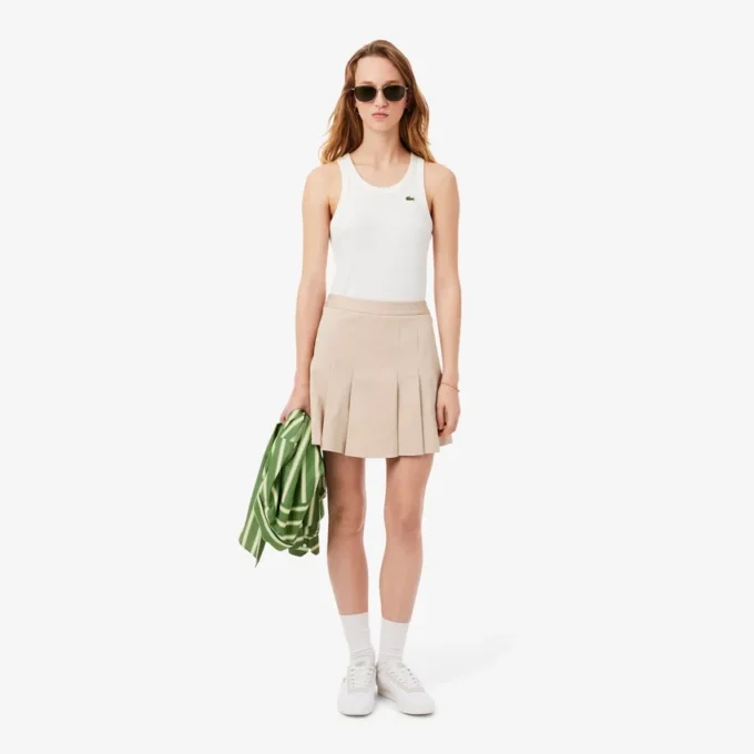 Jupe plissée courte en coton stretch pour femme Jupe plissée courte en coton stretch pour femme