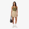 Jupe plissée courte en coton stretch pour femme