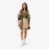 Jupe plissée courte en coton stretch pour femme