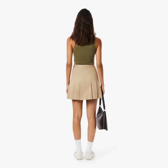 Jupe plissée courte en coton stretch pour femme