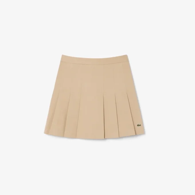 Jupe plissée courte en coton stretch pour femme