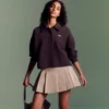 Jupe plissée courte en coton stretch pour femme