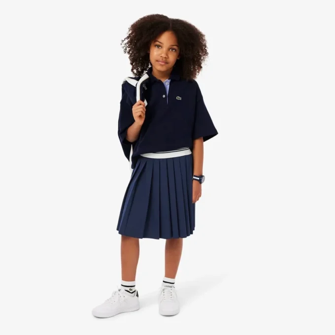 Jupe plissée en coton Oxford pour fille