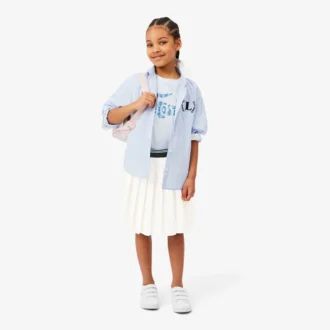 Jupe plissée en coton Oxford pour fille