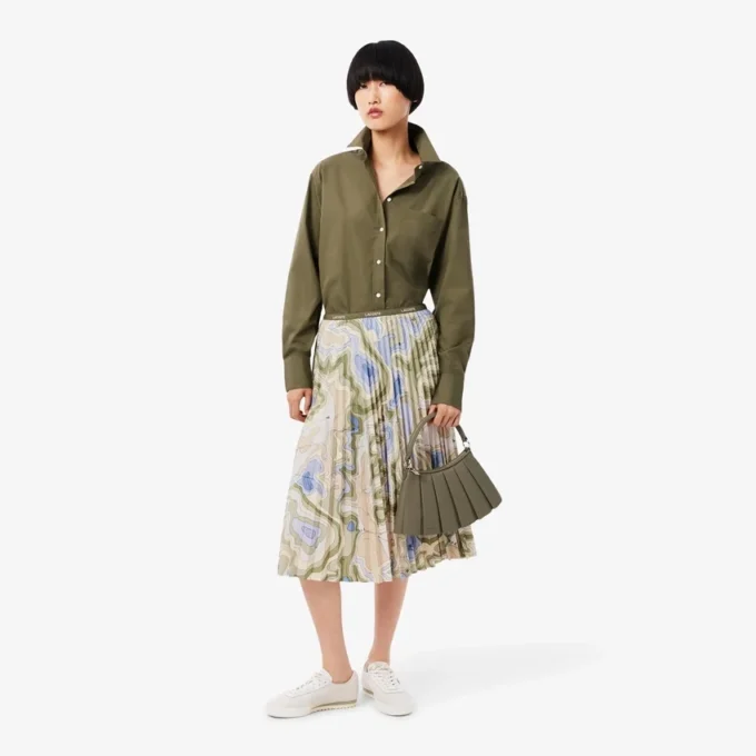 Jupe plissée imprimée Topography pour femme Jupe plissée imprimée Topography pour femme
