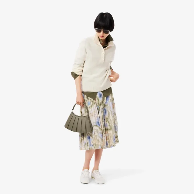 Jupe plissée imprimée Topography pour femme Jupe plissée imprimée Topography pour femme