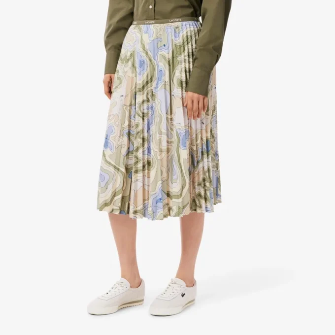 Jupe plissée imprimée Topography pour femme Jupe plissée imprimée Topography pour femme