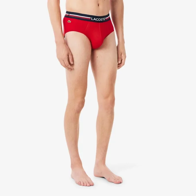 Lot de 3 slips en coton à logo pour homme Lot de 3 slips en coton à logo pour homme
