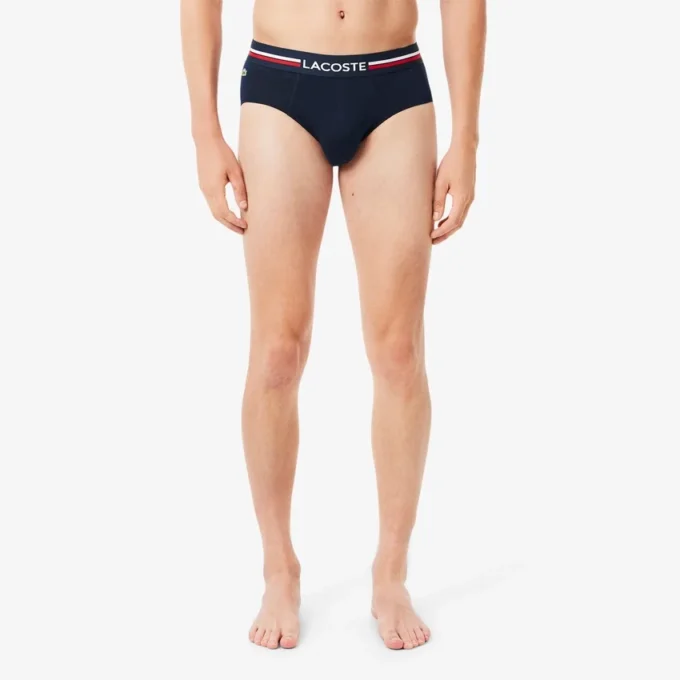 Lot de 3 slips en coton à logo pour homme Lot de 3 slips en coton à logo pour homme