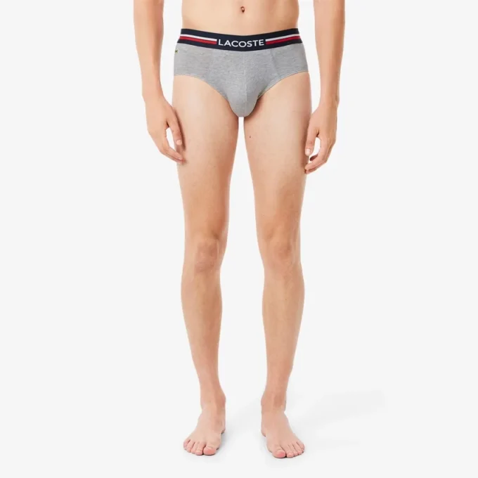 Lot de 3 slips en coton à logo pour homme Lot de 3 slips en coton à logo pour homme