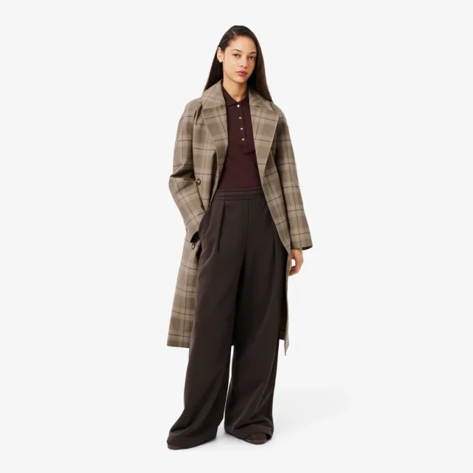 Manteau cache-cœur à carreaux hydrofuge pour femme Manteau cache-cœur à carreaux hydrofuge pour femme
