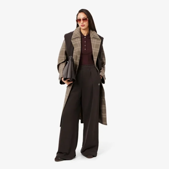 Manteau cache-cœur à carreaux hydrofuge pour femme Manteau cache-cœur à carreaux hydrofuge pour femme