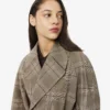 Manteau cache-cœur à carreaux hydrofuge pour femme Manteau cache-cœur à carreaux hydrofuge pour femme