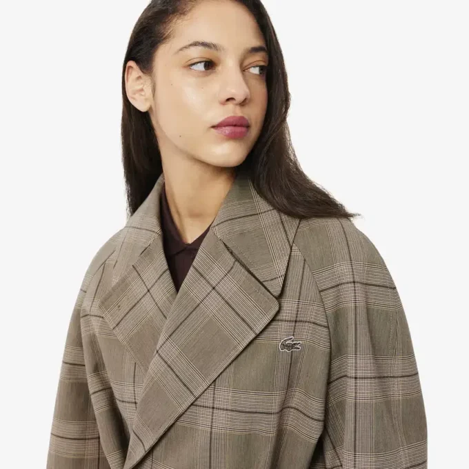 Manteau cache-cœur à carreaux hydrofuge pour femme Manteau cache-cœur à carreaux hydrofuge pour femme