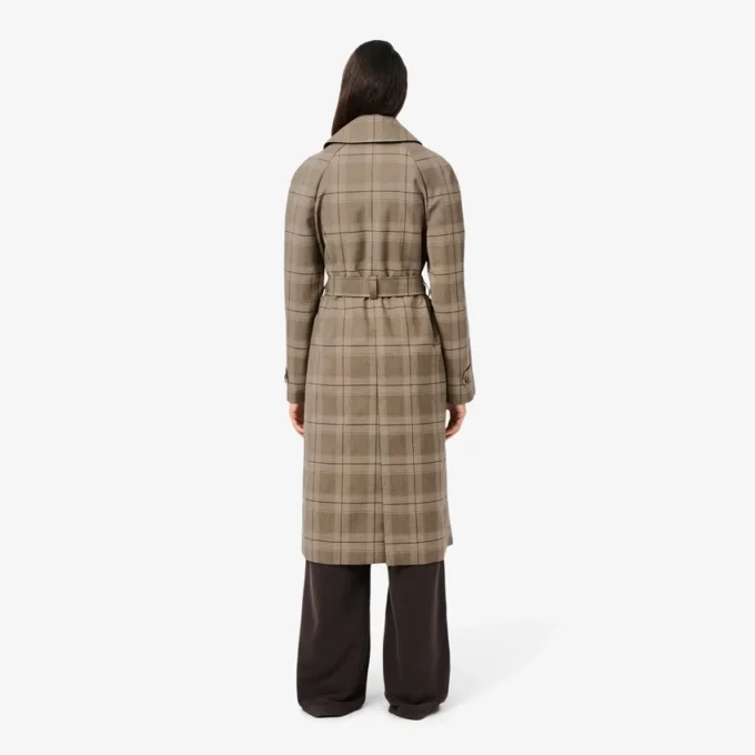Manteau cache-cœur à carreaux hydrofuge pour femme Manteau cache-cœur à carreaux hydrofuge pour femme