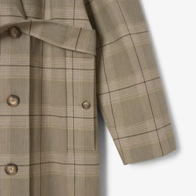 Manteau cache-cœur à carreaux hydrofuge pour femme Manteau cache-cœur à carreaux hydrofuge pour femme