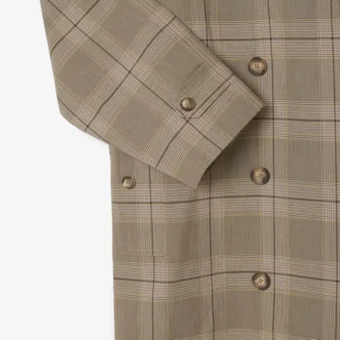 Manteau cache-cœur à carreaux hydrofuge pour femme Manteau cache-cœur à carreaux hydrofuge pour femme