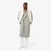 Manteau en laine à double boutonnage et motif chevron pour homme