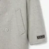 Manteau en laine à double boutonnage et motif chevron pour homme