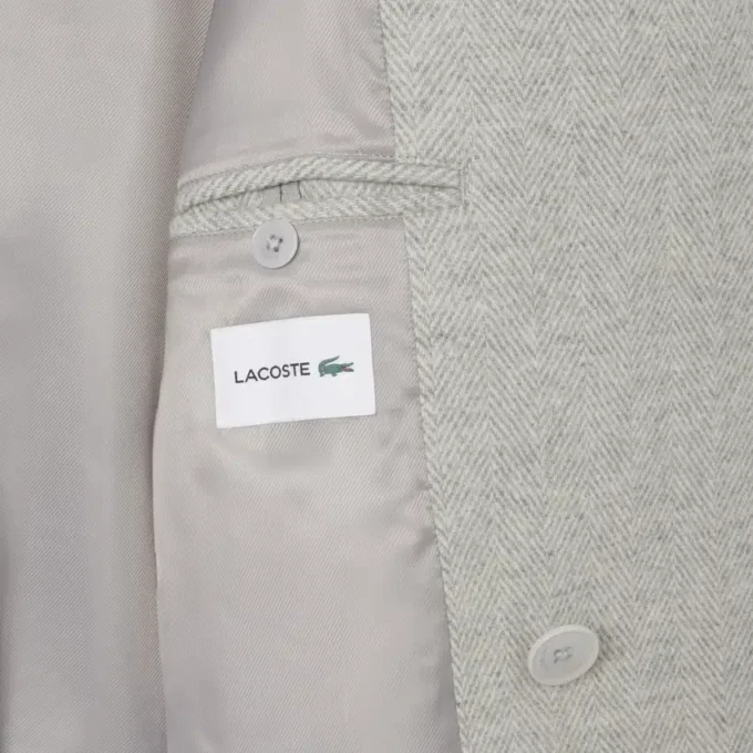 Manteau en laine à double boutonnage et motif chevron pour homme
