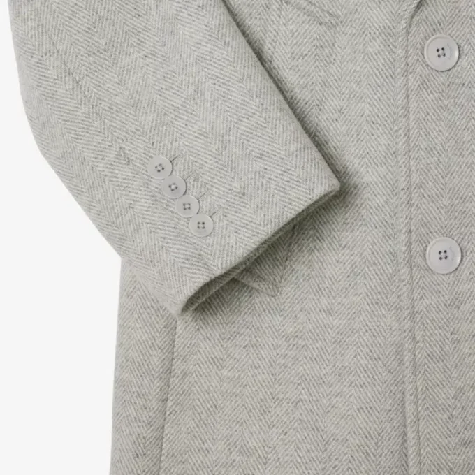 Manteau en laine à double boutonnage et motif chevron pour homme