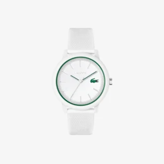 Montres Lacoste.12.12 à bracelet en silicone blanc