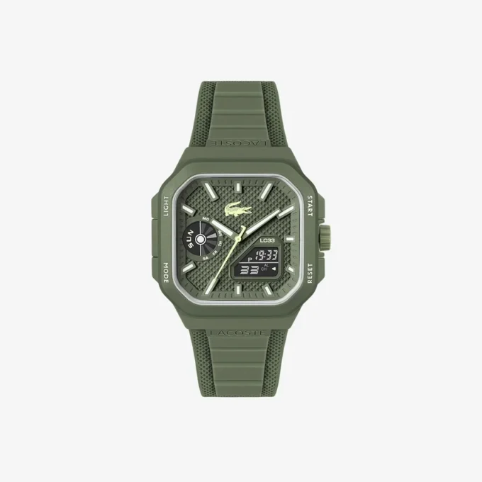 Montres Lc33 carrées en silicone, analogiques et numériques