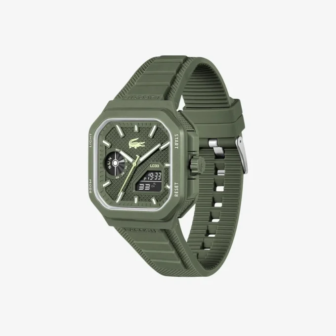 Montres Lc33 carrées en silicone, analogiques et numériques