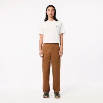 Pantalon cargo droit en coton pour homme