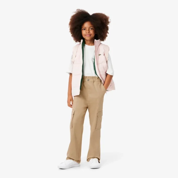 Pantalon cargo en sergé de coton pour fille