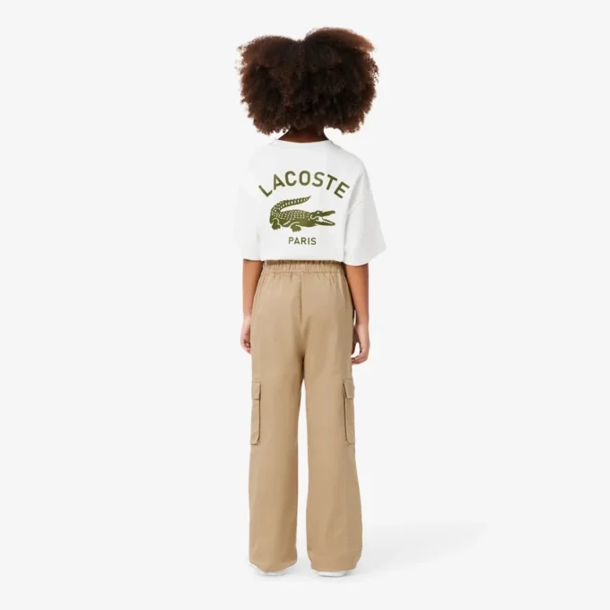 Pantalon cargo en sergé de coton pour fille