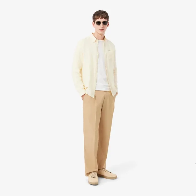 Pantalon chino en coton coupe droite