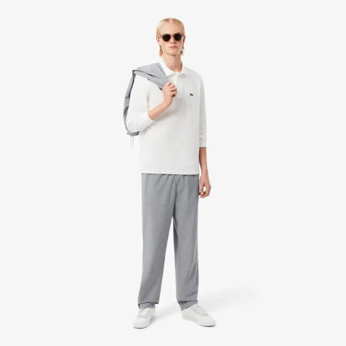 Pantalon chino en flanelle de laine coupe classique pour homme