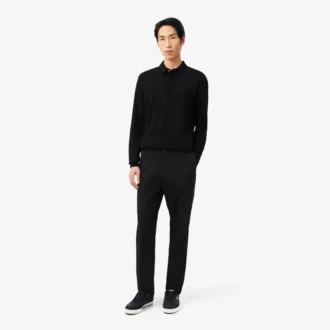 Pantalon chino en sergé de coton, coupe classique