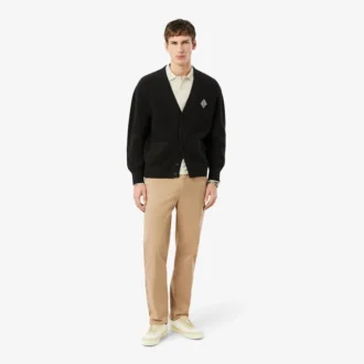 Pantalon chino en sergé de coton, coupe classique