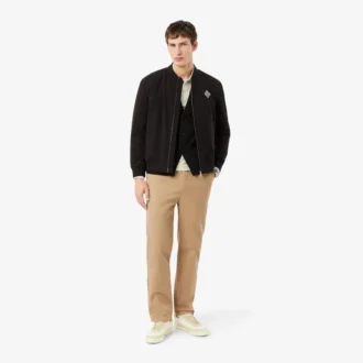 Pantalon chino en sergé de coton, coupe classique