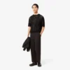 Pantalon de costume en coton rayé, coupe droite Pantalon de costume en coton rayé, coupe droite