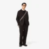 Pantalon de costume en coton rayé, coupe droite Pantalon de costume en coton rayé, coupe droite