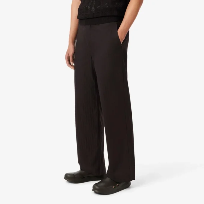 Pantalon de costume en coton rayé, coupe droite Pantalon de costume en coton rayé, coupe droite