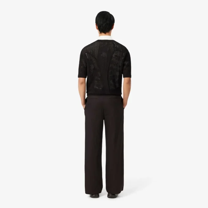 Pantalon de costume en coton rayé, coupe droite Pantalon de costume en coton rayé, coupe droite